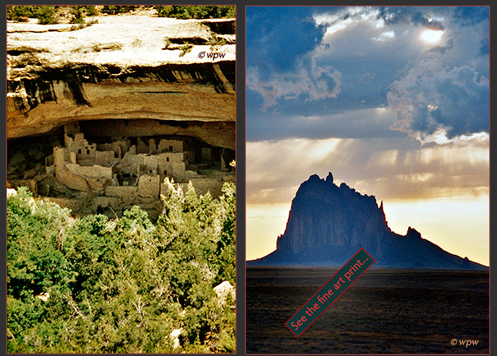 Southwest panorama, Anasazi dwelling, Shiprock Peak