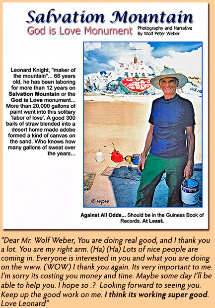 <Picture and text by Wolf P. Weber, re. Leonard Knight>